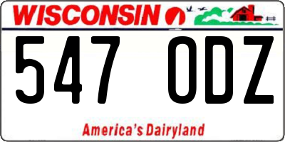 WI license plate 547ODZ