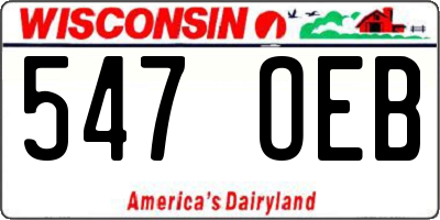 WI license plate 547OEB