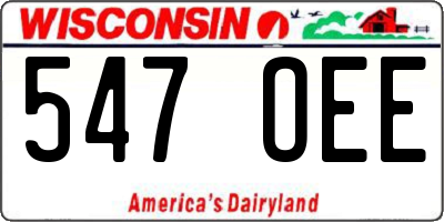 WI license plate 547OEE