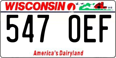 WI license plate 547OEF