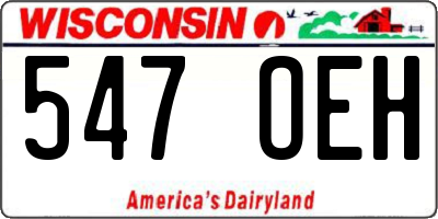 WI license plate 547OEH