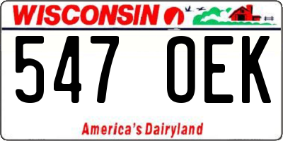 WI license plate 547OEK