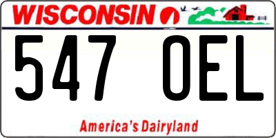 WI license plate 547OEL