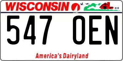 WI license plate 547OEN