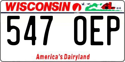 WI license plate 547OEP