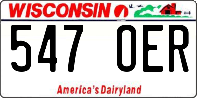WI license plate 547OER