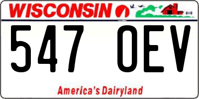 WI license plate 547OEV