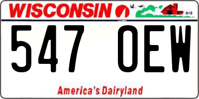 WI license plate 547OEW