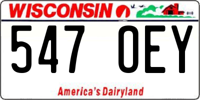 WI license plate 547OEY