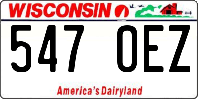 WI license plate 547OEZ