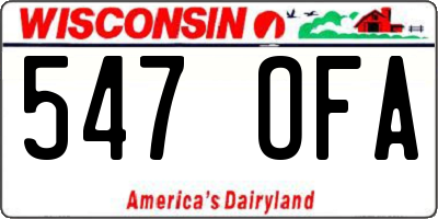 WI license plate 547OFA
