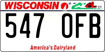 WI license plate 547OFB