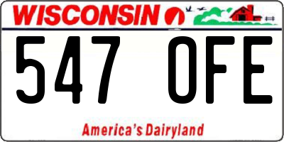 WI license plate 547OFE