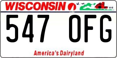 WI license plate 547OFG