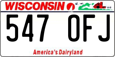 WI license plate 547OFJ