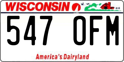 WI license plate 547OFM