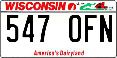 WI license plate 547OFN
