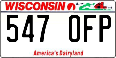 WI license plate 547OFP