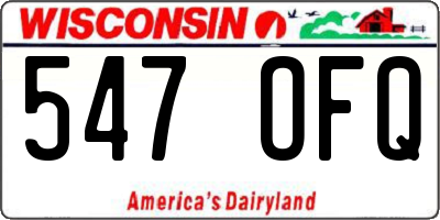 WI license plate 547OFQ