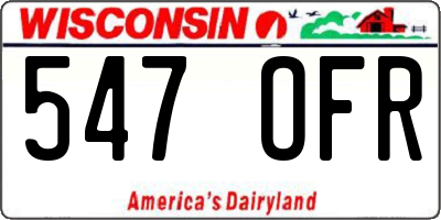WI license plate 547OFR