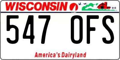 WI license plate 547OFS