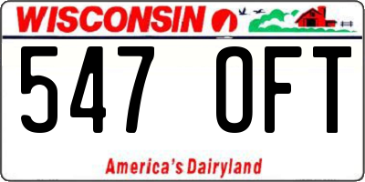 WI license plate 547OFT