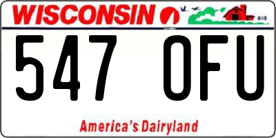 WI license plate 547OFU