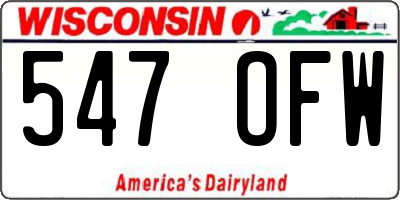 WI license plate 547OFW