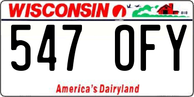 WI license plate 547OFY