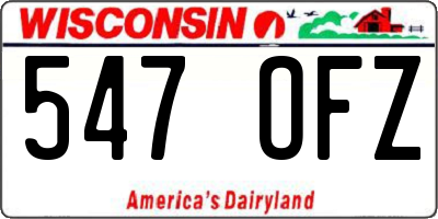 WI license plate 547OFZ
