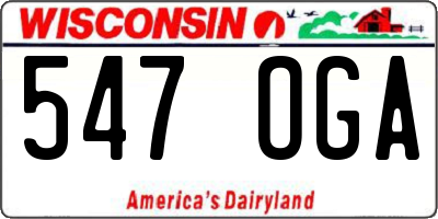 WI license plate 547OGA