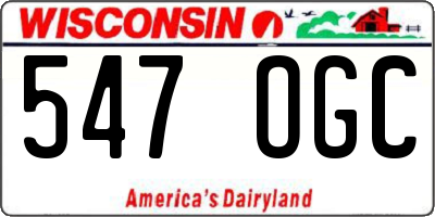 WI license plate 547OGC
