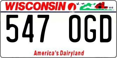 WI license plate 547OGD