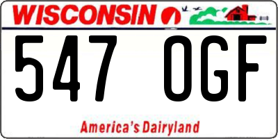 WI license plate 547OGF