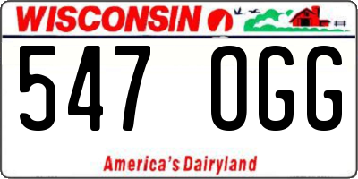 WI license plate 547OGG