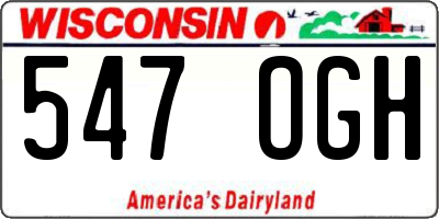WI license plate 547OGH