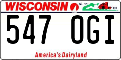 WI license plate 547OGI