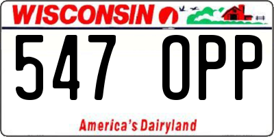 WI license plate 547OPP