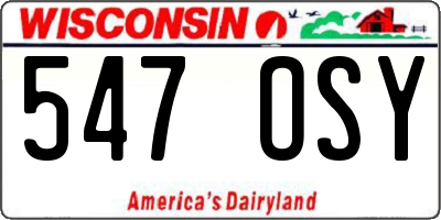 WI license plate 547OSY