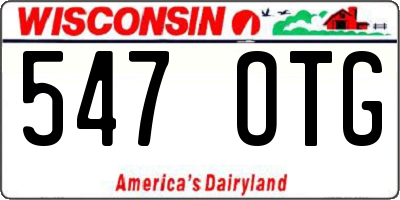 WI license plate 547OTG