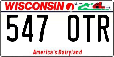 WI license plate 547OTR