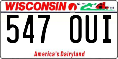 WI license plate 547OUI
