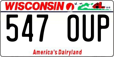 WI license plate 547OUP