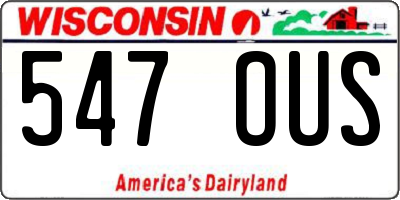 WI license plate 547OUS