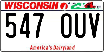 WI license plate 547OUV