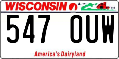 WI license plate 547OUW