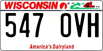 WI license plate 547OVH