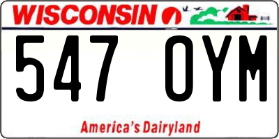 WI license plate 547OYM