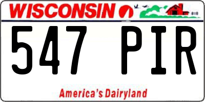WI license plate 547PIR