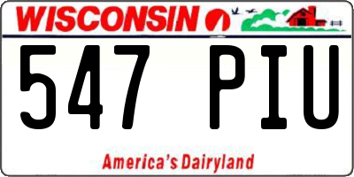 WI license plate 547PIU